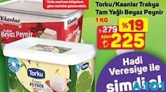 TORKU/KAANLAR TAM YAĞLI BEYAZ PEYNİR 1 KG fiyat ve kampanya bilgisi